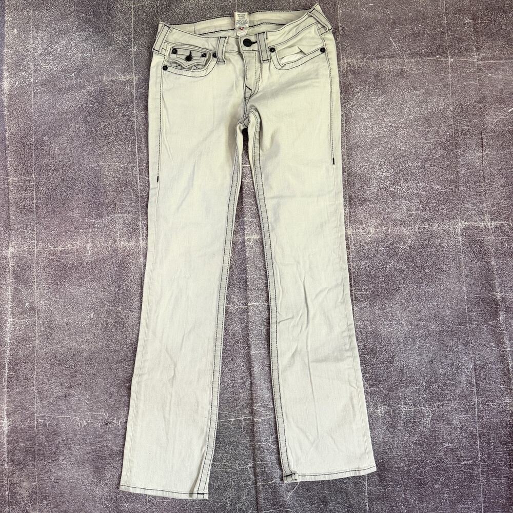 Womens Vintage Y2K True Religion USA Billy Boot Cut Flared Blue Jeans Sz 30 X 31
